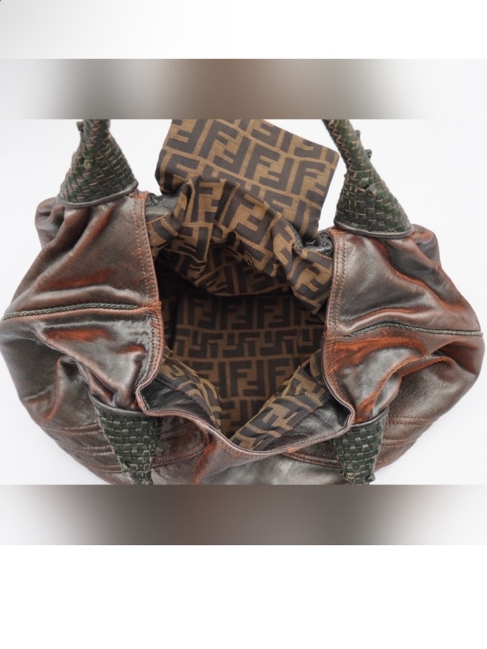 Fendi Spy Bag Napa Nuvolata Brown Leather Hobo - Picture 12 of 16